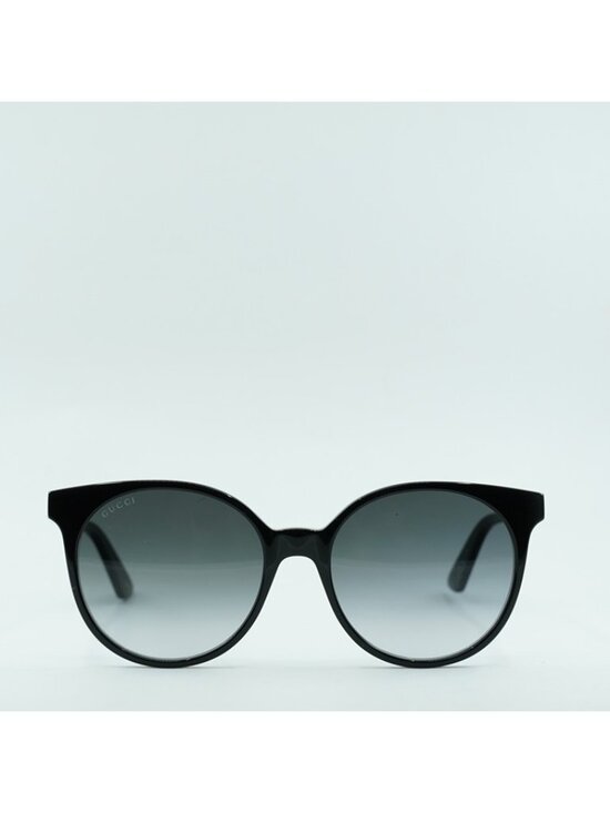 Gucci GG0488S 001 Sunglasses Black Round Frame, Grey Gradient Lenses main image 6